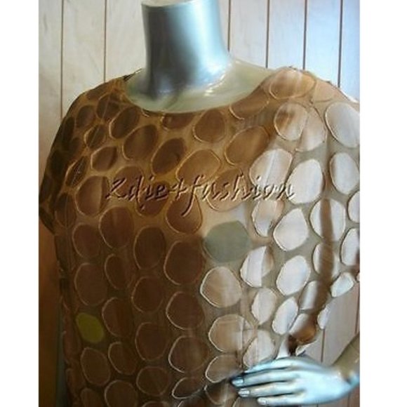 $2330 New with Tags PRADA Nocciola Polka Dot Viscose Silk Shirt Top 10 - Picture 2 of 6